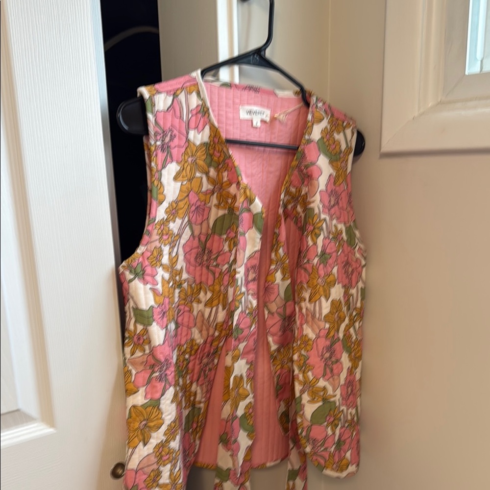 Vibrant Pink and Yellow Vest for a Stylish Look